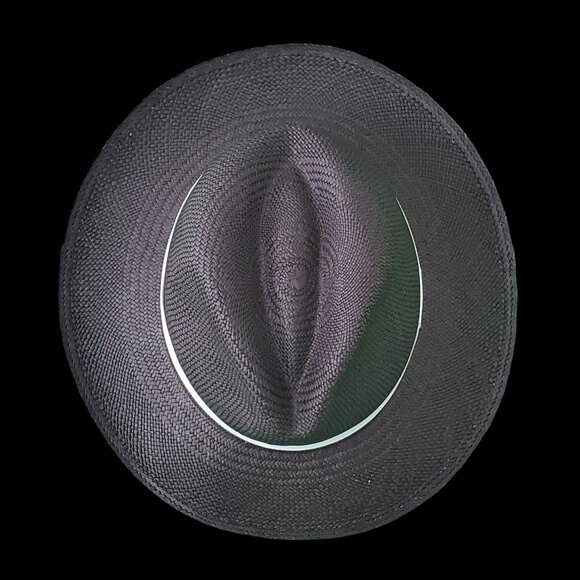 M.A.M.A. - Fedora Women\'s Black Straw Hat, White Ribbon